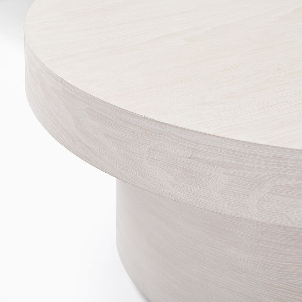 Volume Round Pedestal Coffee Table - Wood | west elm United Kingdom